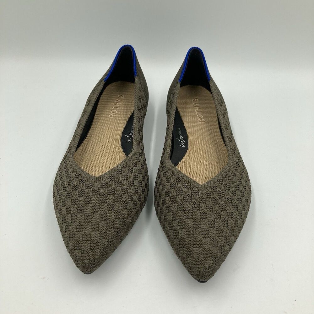 ROTHYS The Point II In Green In Safari Basketweave Womens Size 9